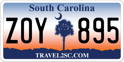 SC license plate ZOY895