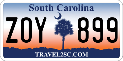SC license plate ZOY899