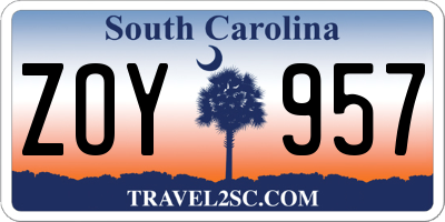 SC license plate ZOY957