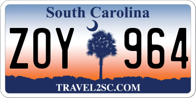SC license plate ZOY964