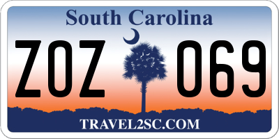 SC license plate ZOZ069