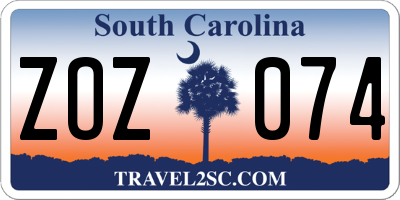 SC license plate ZOZ074