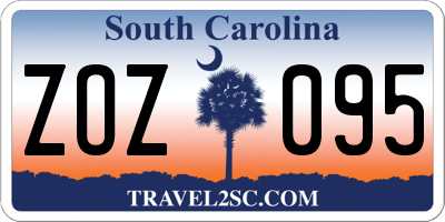 SC license plate ZOZ095