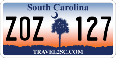 SC license plate ZOZ127