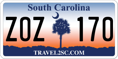 SC license plate ZOZ170
