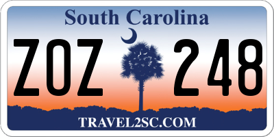 SC license plate ZOZ248