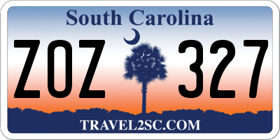 SC license plate ZOZ327