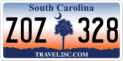 SC license plate ZOZ328