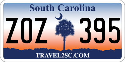 SC license plate ZOZ395