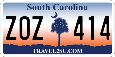 SC license plate ZOZ414