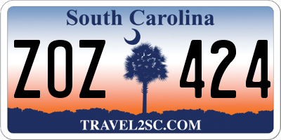 SC license plate ZOZ424