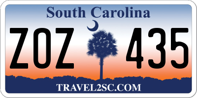 SC license plate ZOZ435