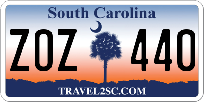 SC license plate ZOZ440