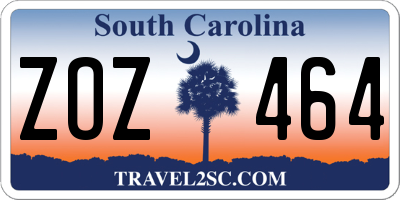 SC license plate ZOZ464