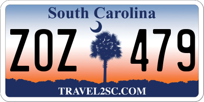 SC license plate ZOZ479