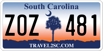 SC license plate ZOZ481