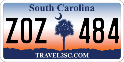 SC license plate ZOZ484