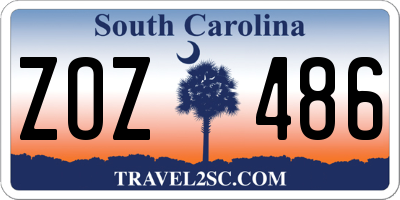 SC license plate ZOZ486