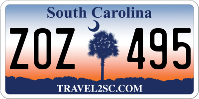 SC license plate ZOZ495