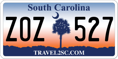 SC license plate ZOZ527