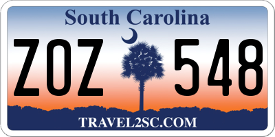SC license plate ZOZ548