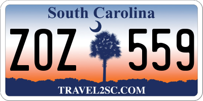 SC license plate ZOZ559