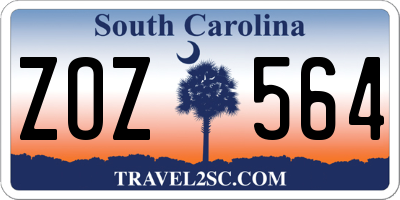 SC license plate ZOZ564