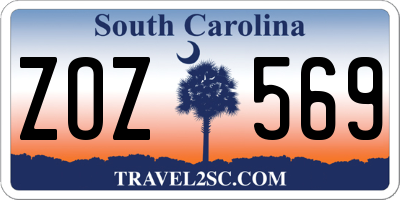 SC license plate ZOZ569