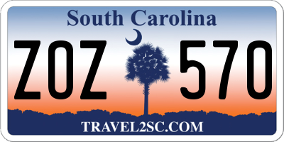 SC license plate ZOZ570