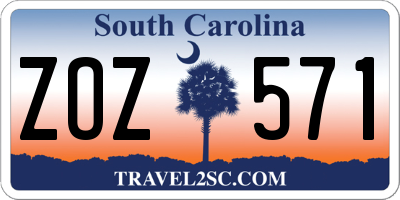 SC license plate ZOZ571