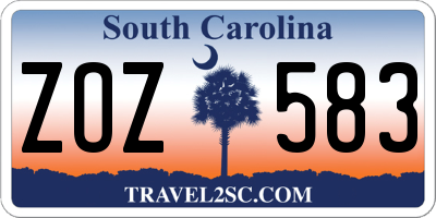 SC license plate ZOZ583