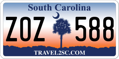 SC license plate ZOZ588