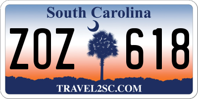 SC license plate ZOZ618