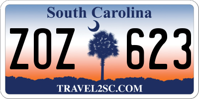 SC license plate ZOZ623