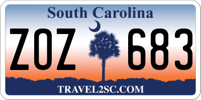 SC license plate ZOZ683
