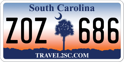 SC license plate ZOZ686