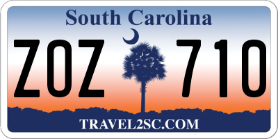 SC license plate ZOZ710
