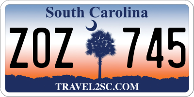 SC license plate ZOZ745