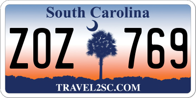 SC license plate ZOZ769