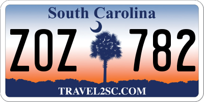SC license plate ZOZ782