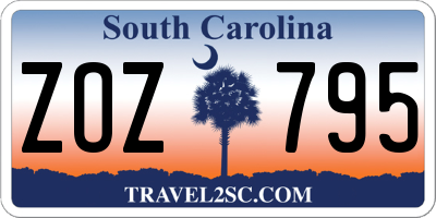SC license plate ZOZ795