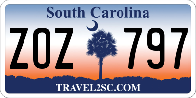 SC license plate ZOZ797