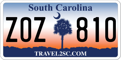 SC license plate ZOZ810