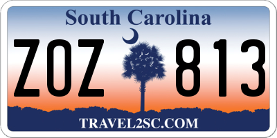 SC license plate ZOZ813