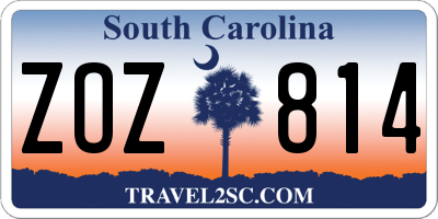 SC license plate ZOZ814