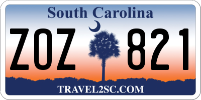 SC license plate ZOZ821