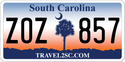 SC license plate ZOZ857