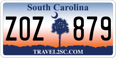 SC license plate ZOZ879