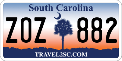 SC license plate ZOZ882