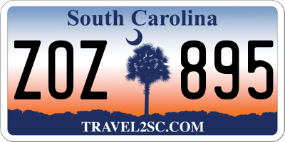 SC license plate ZOZ895